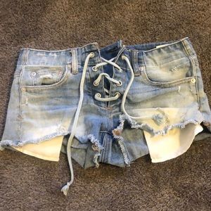 American eagle lace up shorts